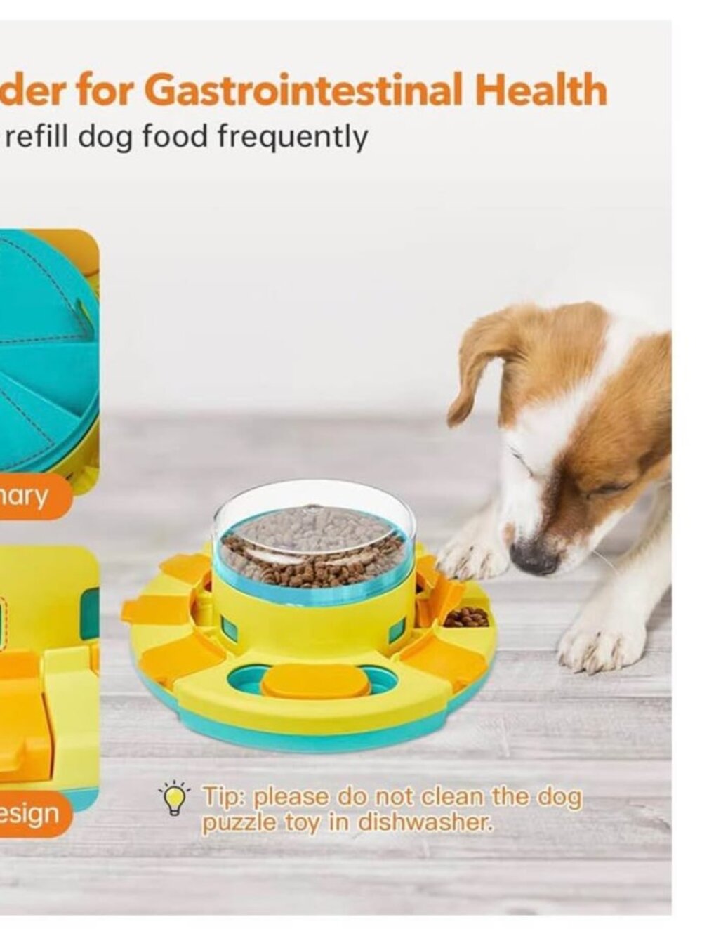 Dog Puzzle Toy 2 Levels, Slow Feeder, Pup Food Treat Feeding Dispenser